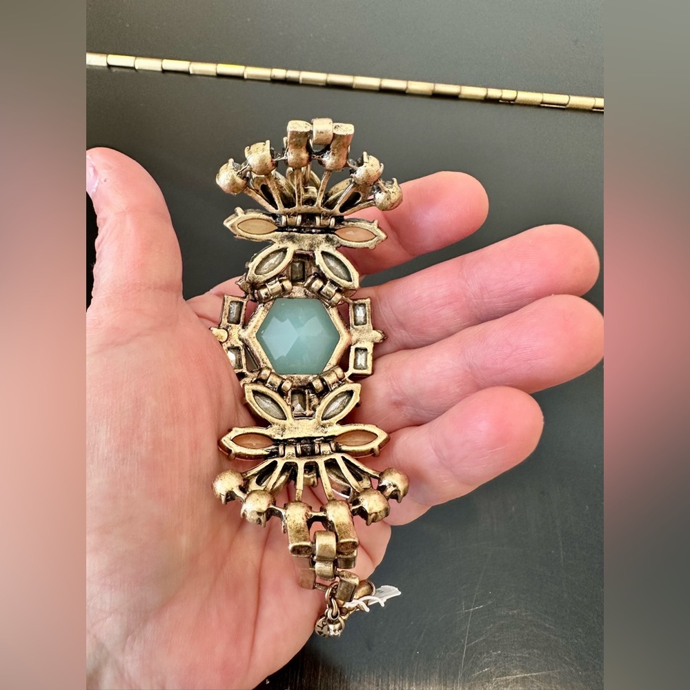 NWT Vintage RARE luxury J. Crew Art Deco Inspired Crystal Statement Bracelet - Picture 16 of 17